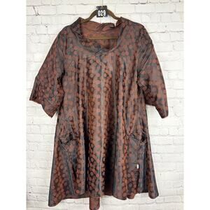 SKIF Skifo Modernist Tunic Dress Top Pockets 3/4 Sleeve Art Light O/S S M L XL